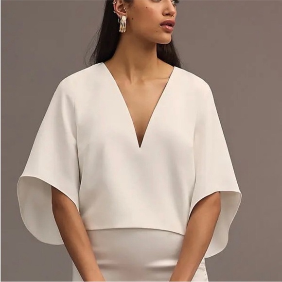 Mare Mare Tops - Mare Mare/Anthropoligie The Veronica Cape Blouse Size XS White